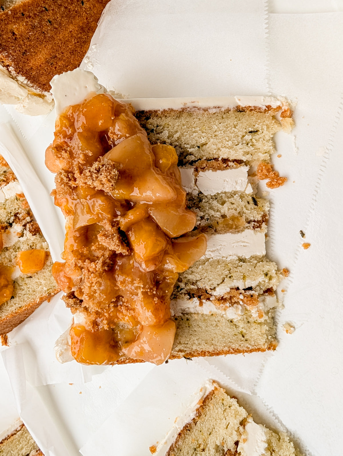 Cake of the Month: Peach Thyme Cake Slice