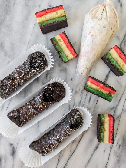 Rainbow Cookie Cannoli