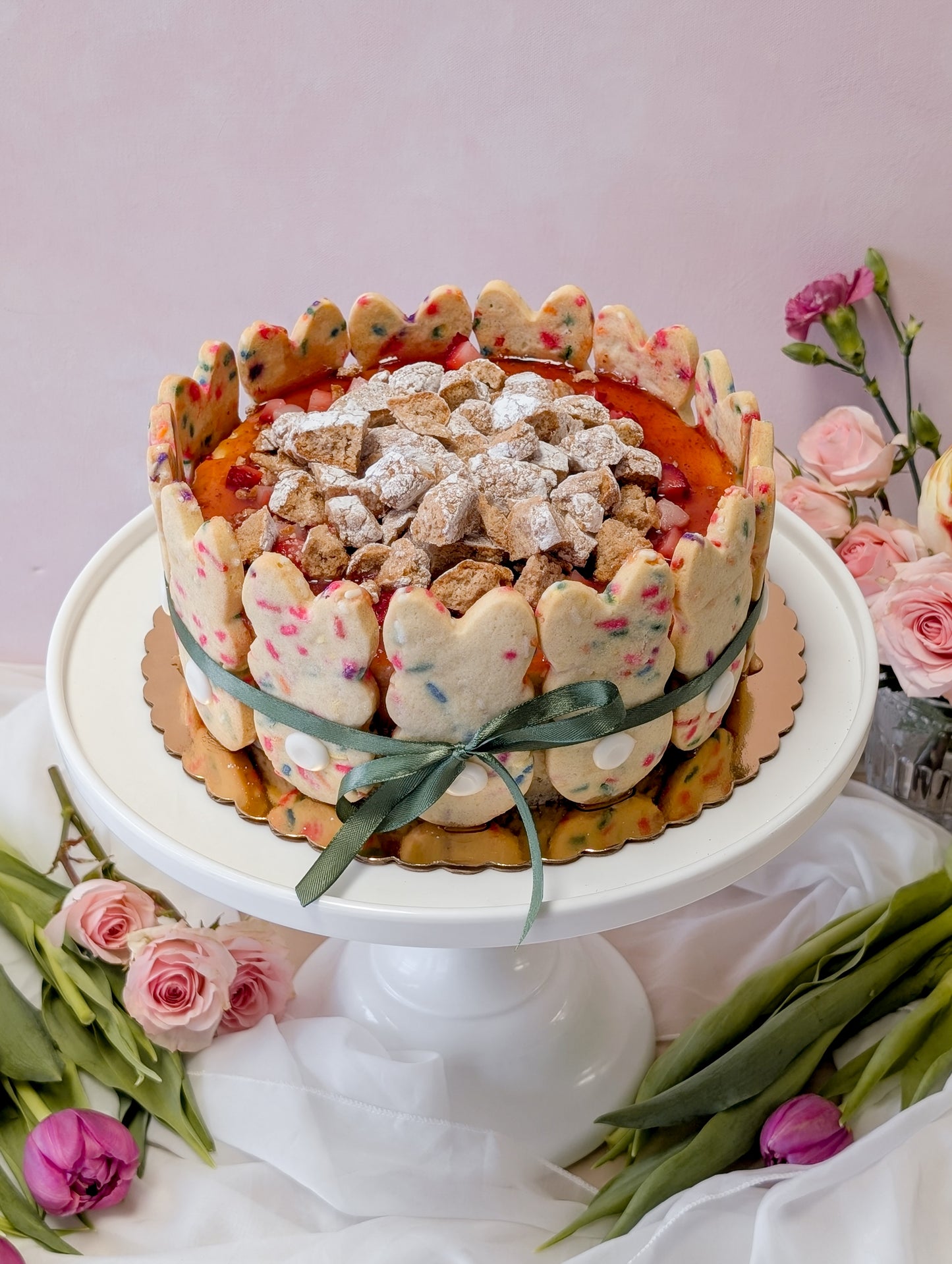 Strawberry Sugar Cookie Cheesecake (Easter)