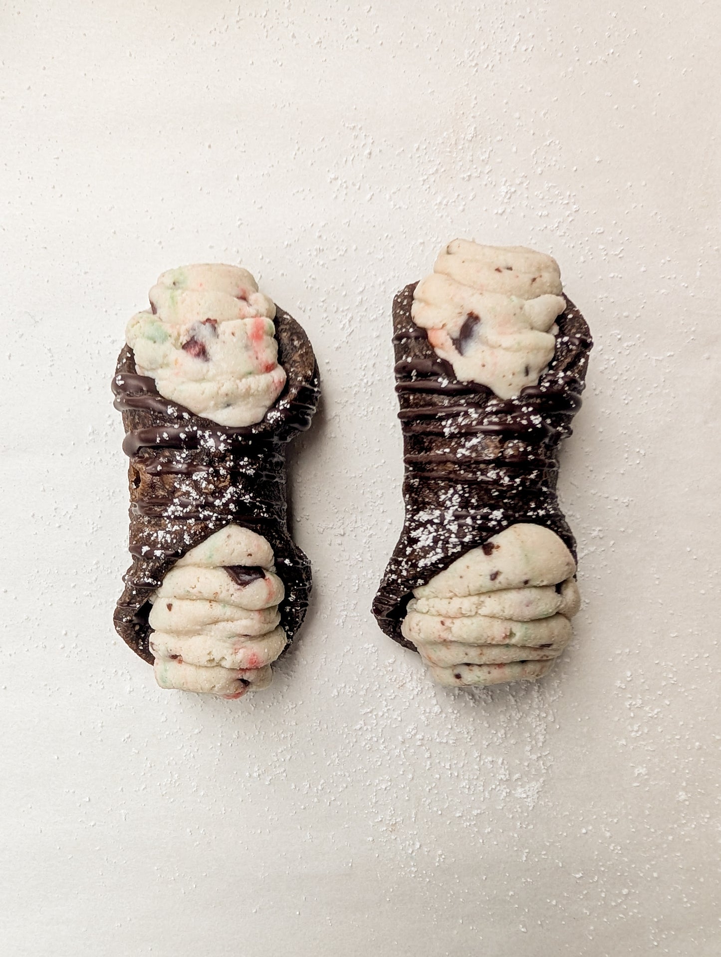 Rainbow Cookie Cannoli