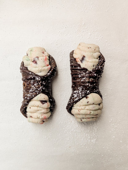 Rainbow Cookie Cannoli