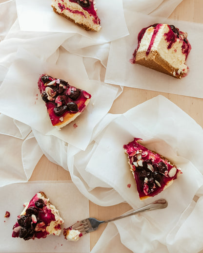 Cake of the Month: Almond Cherry Cheesecake (Slice)