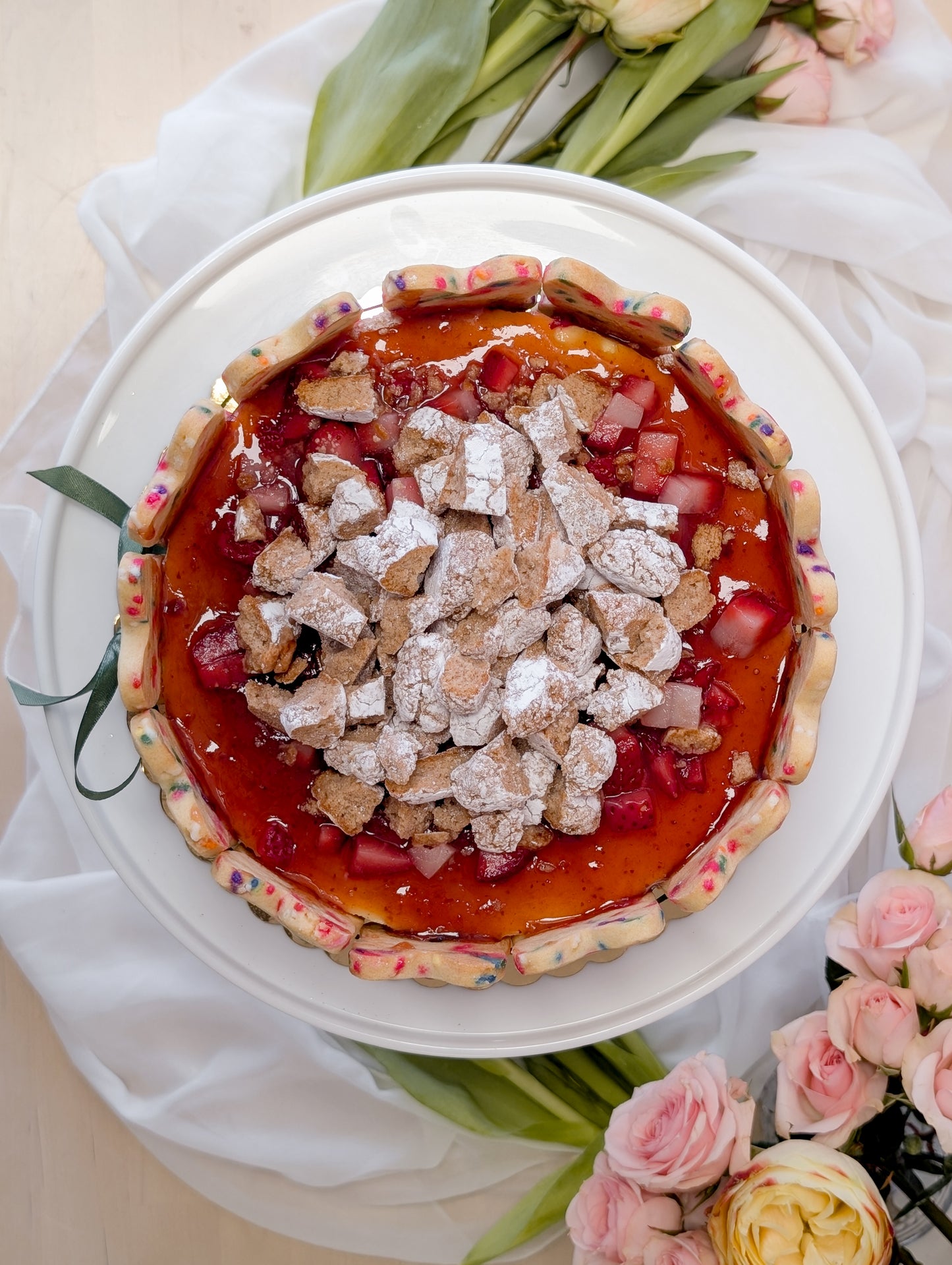Strawberry Sugar Cookie Cheesecake (Easter)