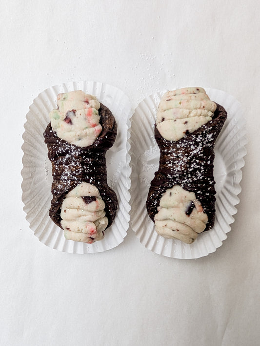 Rainbow Cookie Cannoli