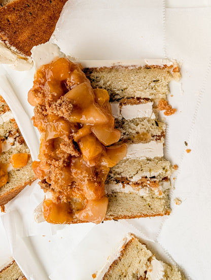 Cake of the Month: Peach Thyme Cake Slice