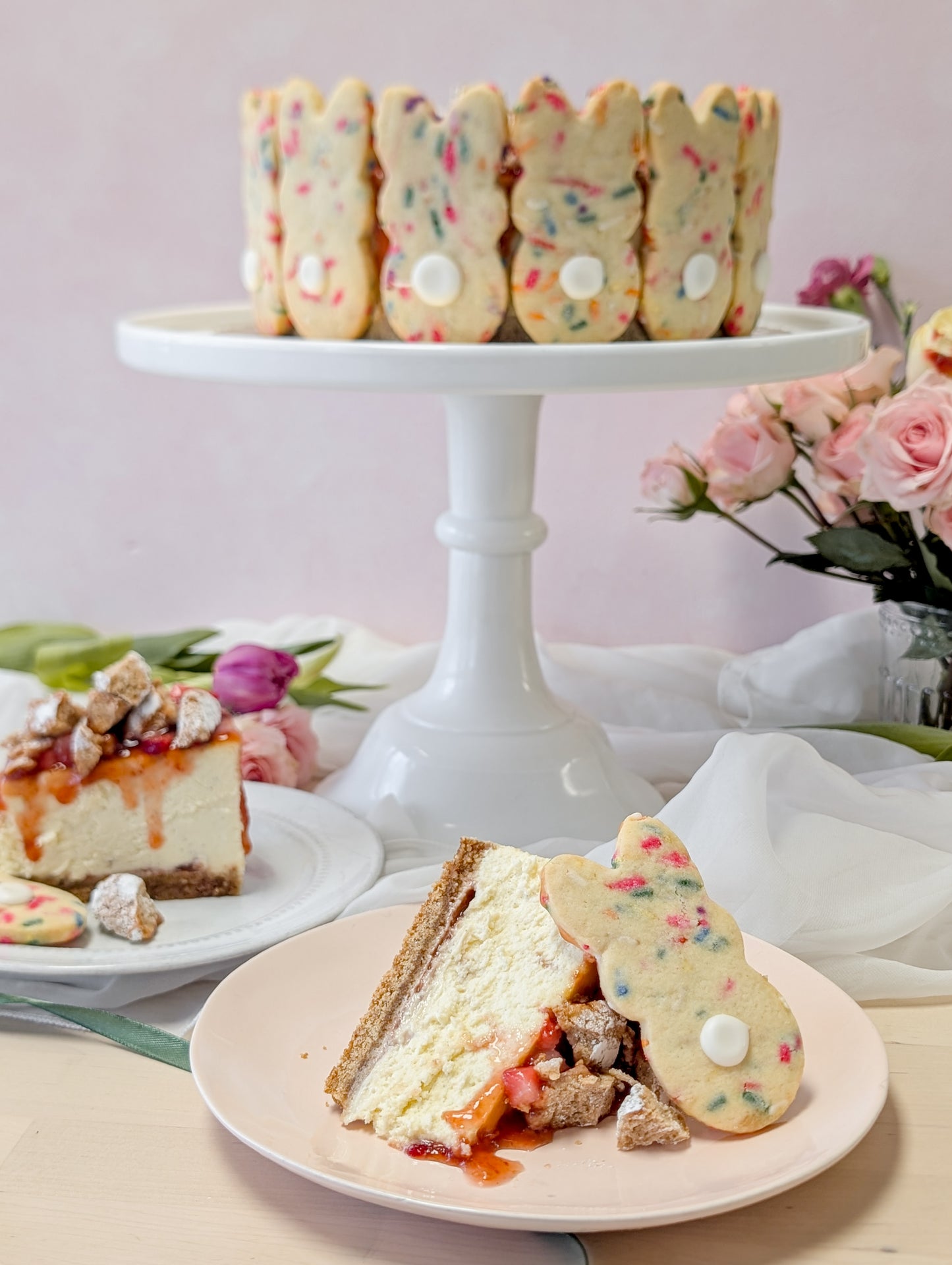 Strawberry Sugar Cookie Cheesecake (Easter)